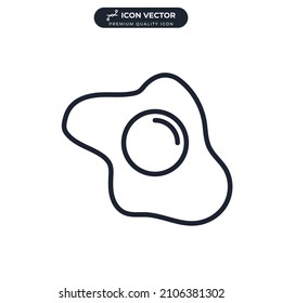 fried egg icon symbol template for graphic and web design collection logo vector illustration