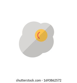 Icono de huevo frito ilustración vectorial diseño plano. aislado sobre fondo blanco