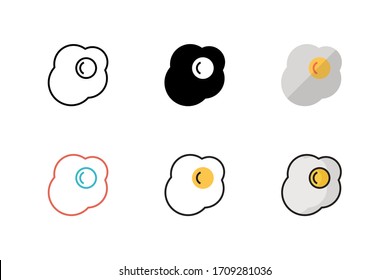 fried egg icon vector illustration with different style design. isolated on white background