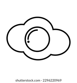icono del huevo frito, vector del huevo, ilustración frita