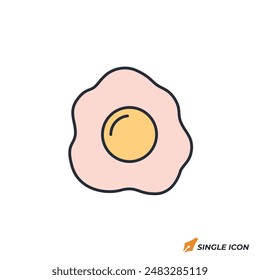fried egg icon vector illustration. fried egg symbol isolated on white background