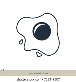 Fried Egg Icon Vector Logo Template Illustration Design. Vector EPS 10.