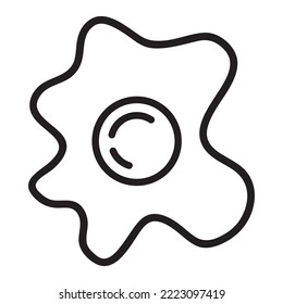 Fried egg icon.Omelet concept line.Isolated on white background.Outline vector illustration.