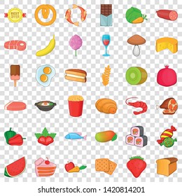 Fried egg icons set. Cartoon style of 36 fried egg vector icons for web for any design