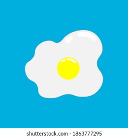 fried egg illustration with blue background