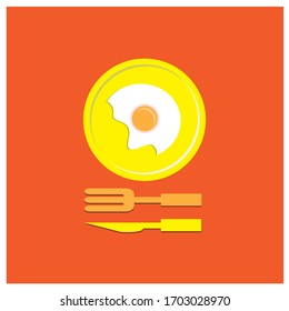 Diseño de ilustración de huevo frito