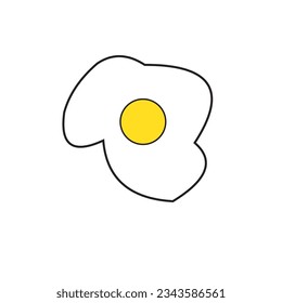 Fried Egg Illustration. Flat design