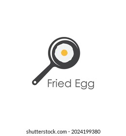 Fried egg illustration logo vector flat design