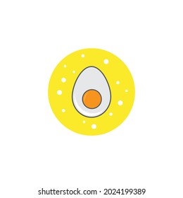 Fried egg illustration logo vector flat design