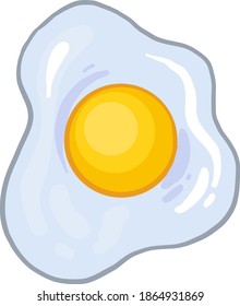 Fried egg, illustration, vector on white background.