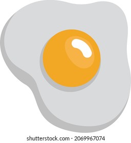 Frittiertes Ei, Illustration, Vektorgrafik, auf weißem Hintergrund.
