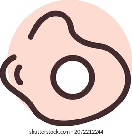 Fried egg, illustration, vector, on a white background.