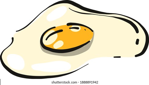 Fried egg ,illustration,vector on white background