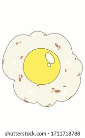 Fried egg image and white background
