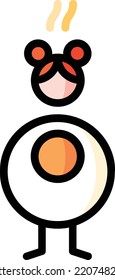 fried egg isolated design element stock illustration. Vector on a white background