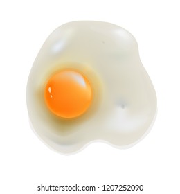 Fried Egg Isolated, Gradient Mesh, Vector Illustration