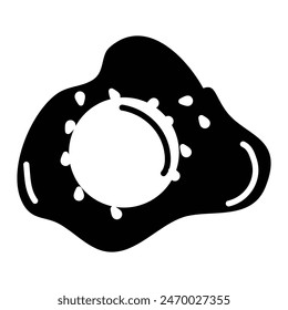 fried egg isolated icon silhouette