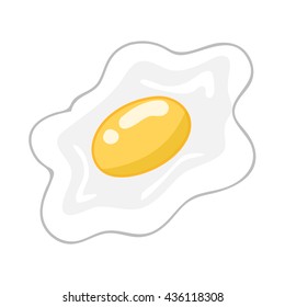 fried egg isolated illustration on white background