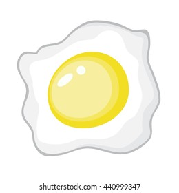 fried egg isolated illustration on white background