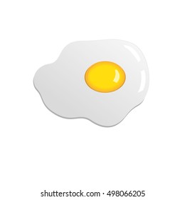 fried egg isolated illustration on white background