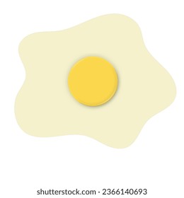 Fried egg isolated on transparent background. Fried egg flat illustration. Fried egg close-up