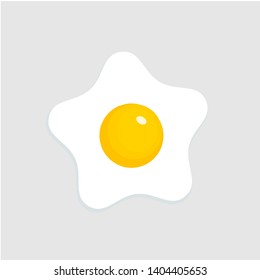 Fried egg isolated on white background vector illustration.
