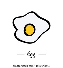 Fried egg. Isolated on white. Vector illustration