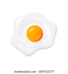 Fried Egg Isolated On White Background. Vector Illustration. Eps 10.