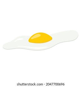 Huevo frito aislado sobre fondo blanco. Símbolo del desayuno. Ilustración vectorial.