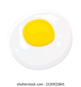 Fried egg isolated on white background. Vector illustration of food concept.