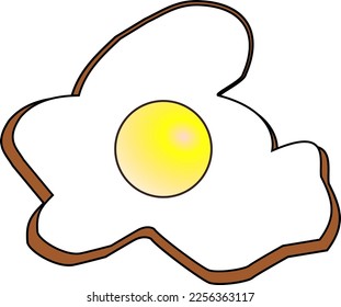 fried egg isolated on white