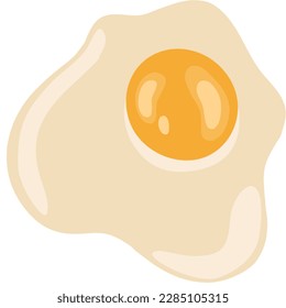 fried egg isolated on white background vector illustration