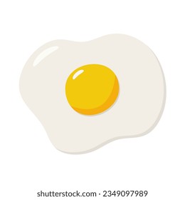 Fried egg isolated on a white background. Vector illustration in a flat style. Fried egg icon.	
