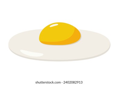 Fried egg isolated on a white background. Vector illustration. Flat design. Fried egg icon.	
