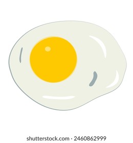Fried egg isolated on white background, vector drawing