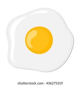 Fried egg isolated on white background. Vector