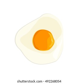 Fried egg isolated on white background. Vector illustration