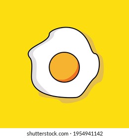 Fried egg isolated on yellow background