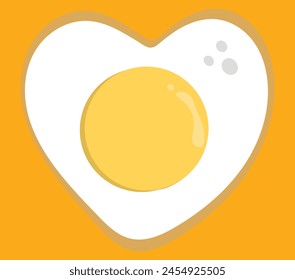 Huevo frito aislado sobre fondo amarillo. Icono plano de huevo frito. Primer plano de huevo frito. Ilustración vectorial