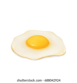 Fried Egg, Isolated. Vector.