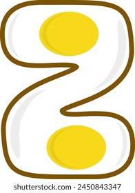 Fried Egg Letter Alphabet Vector Element