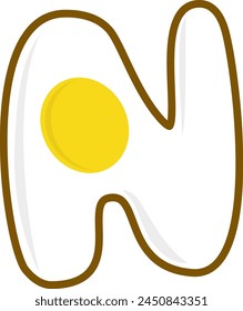 Letra de huevo frito alfabeto elemento de Vector