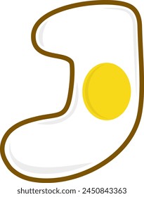 Fried Egg Letter Alphabet Vector Element