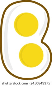 Fried Egg Letter Alphabet Vector Element