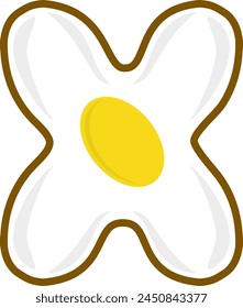 Fried Egg Letter Alphabet Vector Element