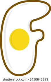 Fried Egg Letter Alphabet Vector Element
