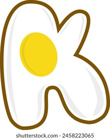 Fried Egg Letter Alphabet Vector Element