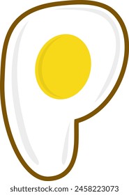 Fried Egg Letter Alphabet Vector Element