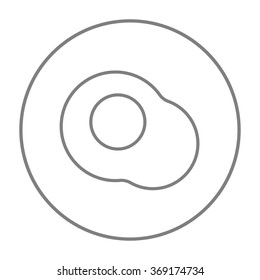 Fried egg line icon.