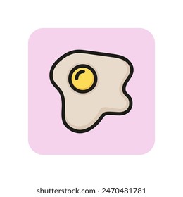 Fried egg line icon. Breakfast, yolk, protein. Farm food concept. Can be used for topics like organic nutrition, restaurant, menu.